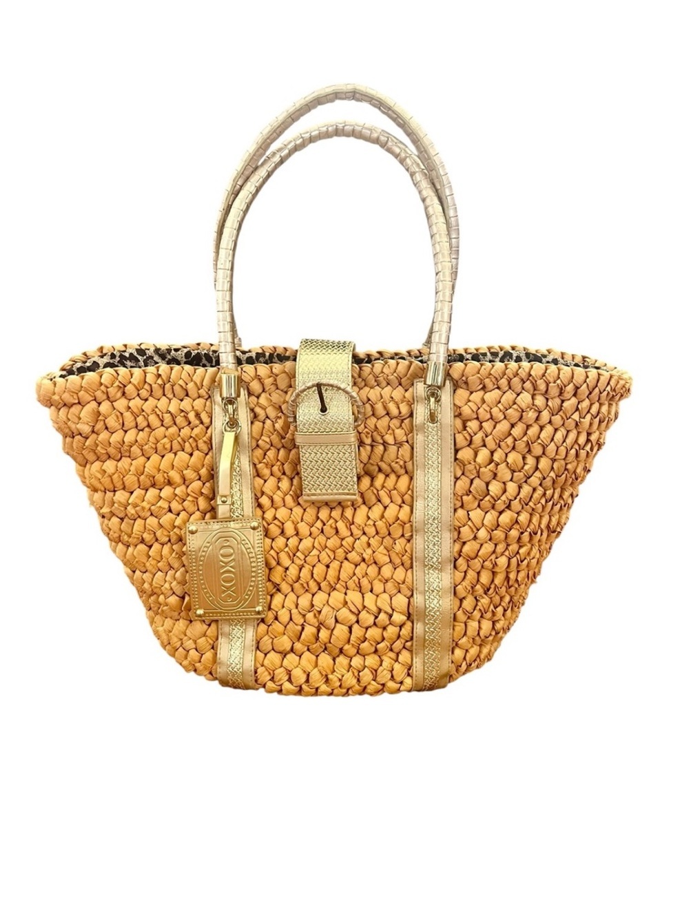 XOXO 100% Corn Husk Straw Large Shoulder Bag Tote Coastal Beach Vacation Y2K